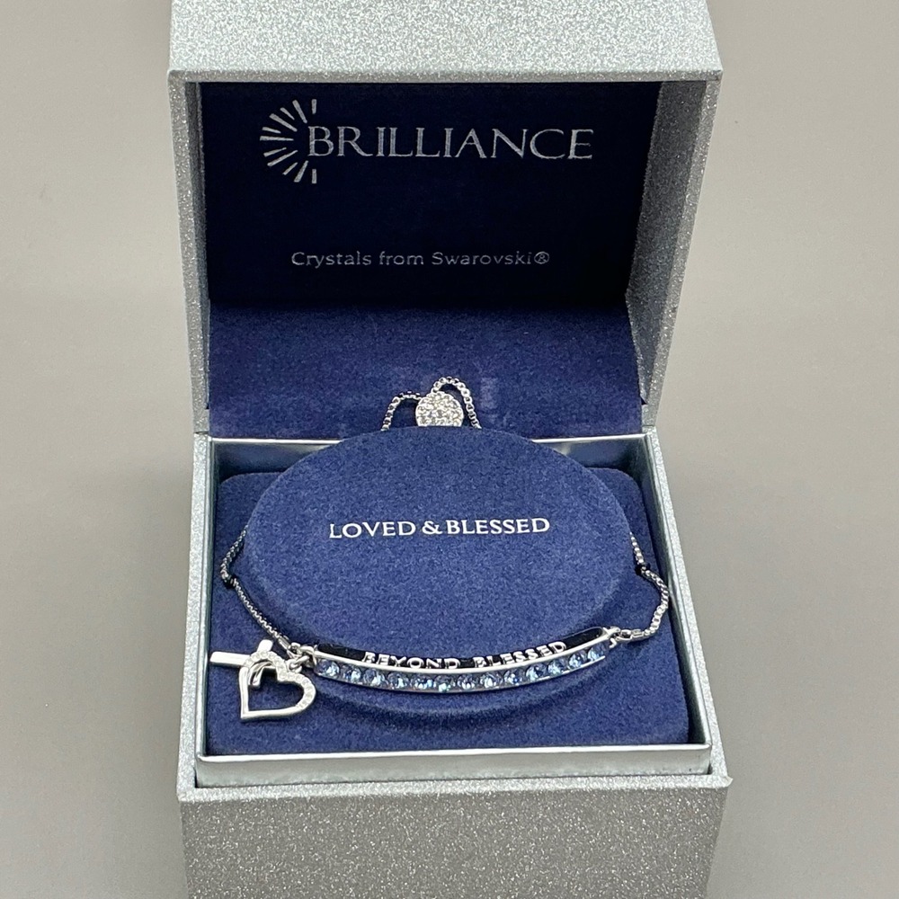 Brilliance Bracelet Women Silver Beyond Blessed Swarovski Crystal Heart Cross